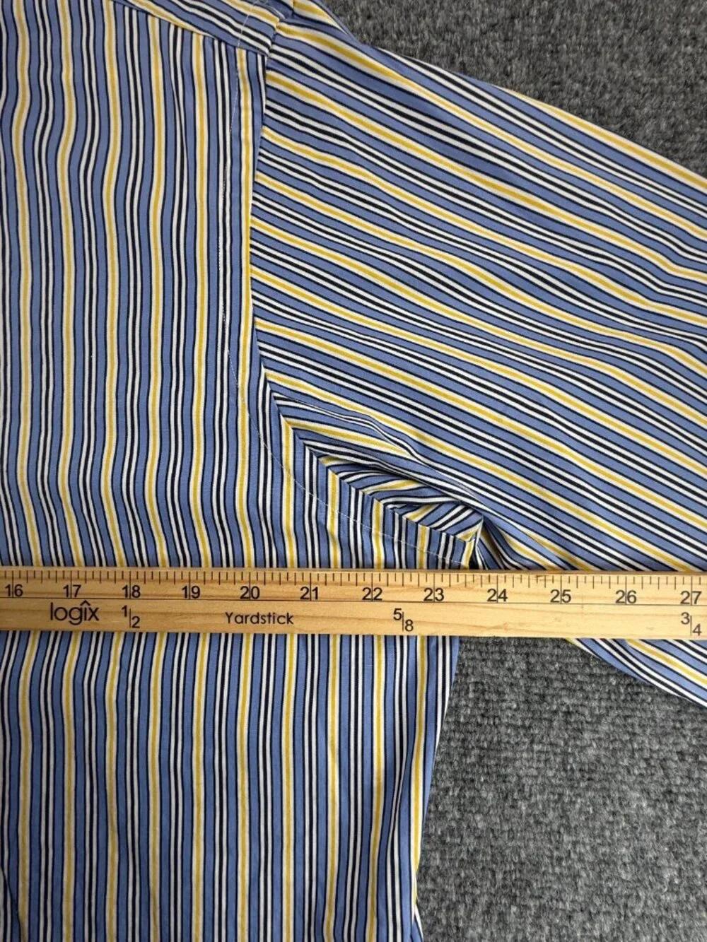 Polo Ralph Lauren Andrew Classic Fit 16 32/33 Button Up Blue Yellow Striped